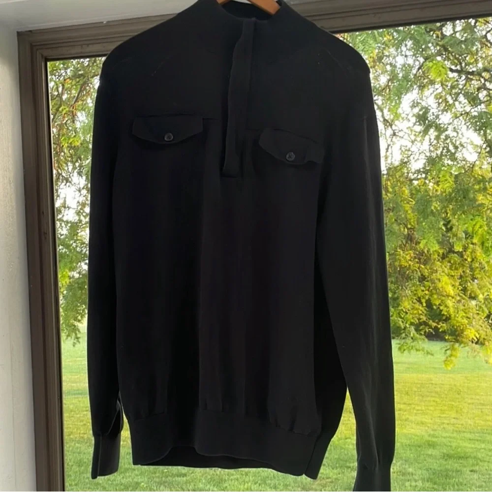 Banana Republic Black Crewneck Sweater Solid Knit Timeless